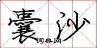 庞中华囊沙行书怎么写
