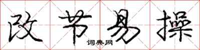 庞中华改节易操行书怎么写