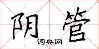 袁强阴管楷书怎么写