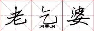 袁强老乞婆楷书怎么写
