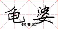 袁强龟婆楷书怎么写