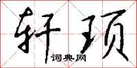 钱沛云轩顼行书怎么写