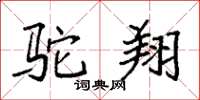袁强驼翔楷书怎么写