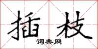 袁强插枝楷书怎么写