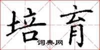 丁谦培育楷书怎么写