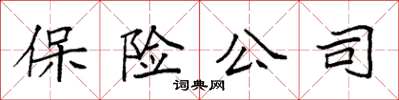 袁强保险公司楷书怎么写