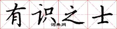 丁谦有识之士楷书怎么写