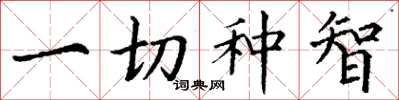 丁谦一切种智楷书怎么写