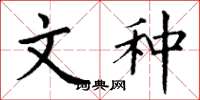 丁谦文种楷书怎么写