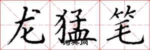丁谦龙猛笔楷书怎么写