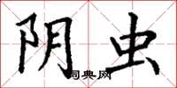 丁谦阴虫楷书怎么写
