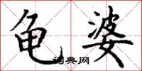 丁谦龟婆楷书怎么写