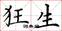 丁谦狂生楷书怎么写