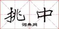 袁强挑中楷书怎么写