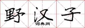 袁强野汉子楷书怎么写