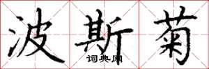 丁谦波斯菊楷书怎么写