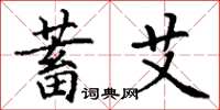 丁谦蓄艾楷书怎么写