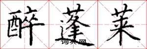 丁谦醉蓬莱楷书怎么写