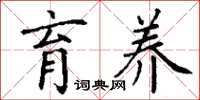 丁谦育养楷书怎么写