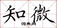 丁谦知微楷书怎么写