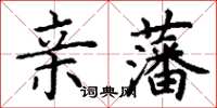 丁谦亲藩楷书怎么写