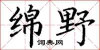 丁谦绵野楷书怎么写