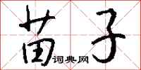 钱沛云苗子行书怎么写