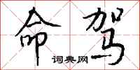 钱沛云命驾行书怎么写