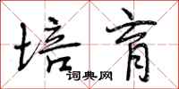 曾庆福培育行书怎么写