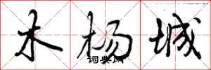 曾庆福木杨城行书怎么写