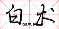曾庆福白术行书怎么写