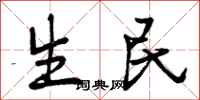曾庆福生民行书怎么写