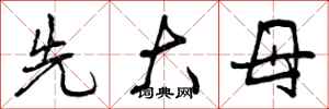 曾庆福先大母行书怎么写