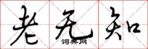 曾庆福老无知行书怎么写