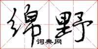 曾庆福绵野行书怎么写