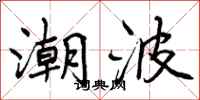 曾庆福潮波行书怎么写