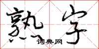 曾庆福熟字行书怎么写