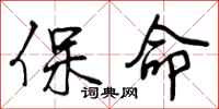曾庆福保命行书怎么写