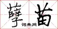曾庆福孽苗行书怎么写