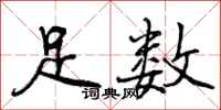 曾庆福足数行书怎么写