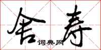 曾庆福舍寿行书怎么写