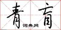 钱沛云青盲行书怎么写