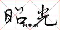 曾庆福昭光行书怎么写