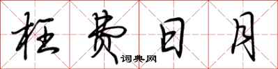 荆霄鹏枉费日月行书怎么写