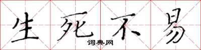 黄华生生死不易楷书怎么写