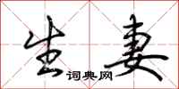 荆霄鹏生妻行书怎么写
