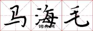 周炳元马海毛楷书怎么写