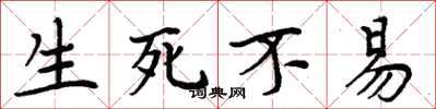 周炳元生死不易楷书怎么写