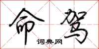 荆霄鹏命驾行书怎么写