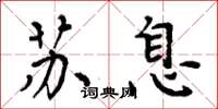 周炳元苏息楷书怎么写